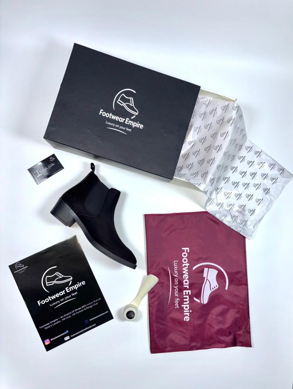 Italian Cuban Heel Chelsea Boots – Charcoal Black - Image 6