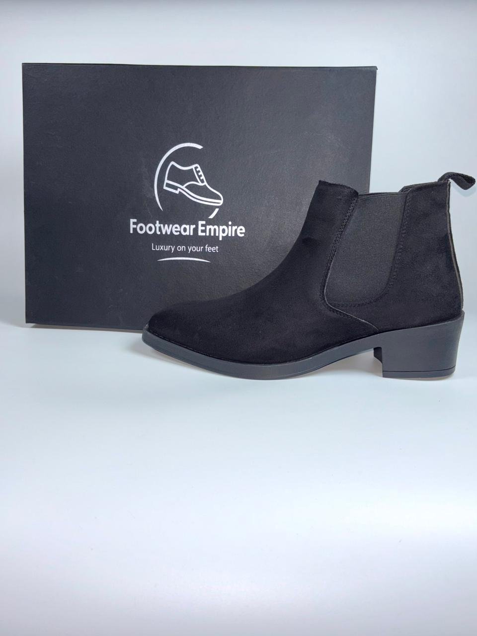 Italian Cuban Heel Chelsea Boots – Charcoal Black - Image 5