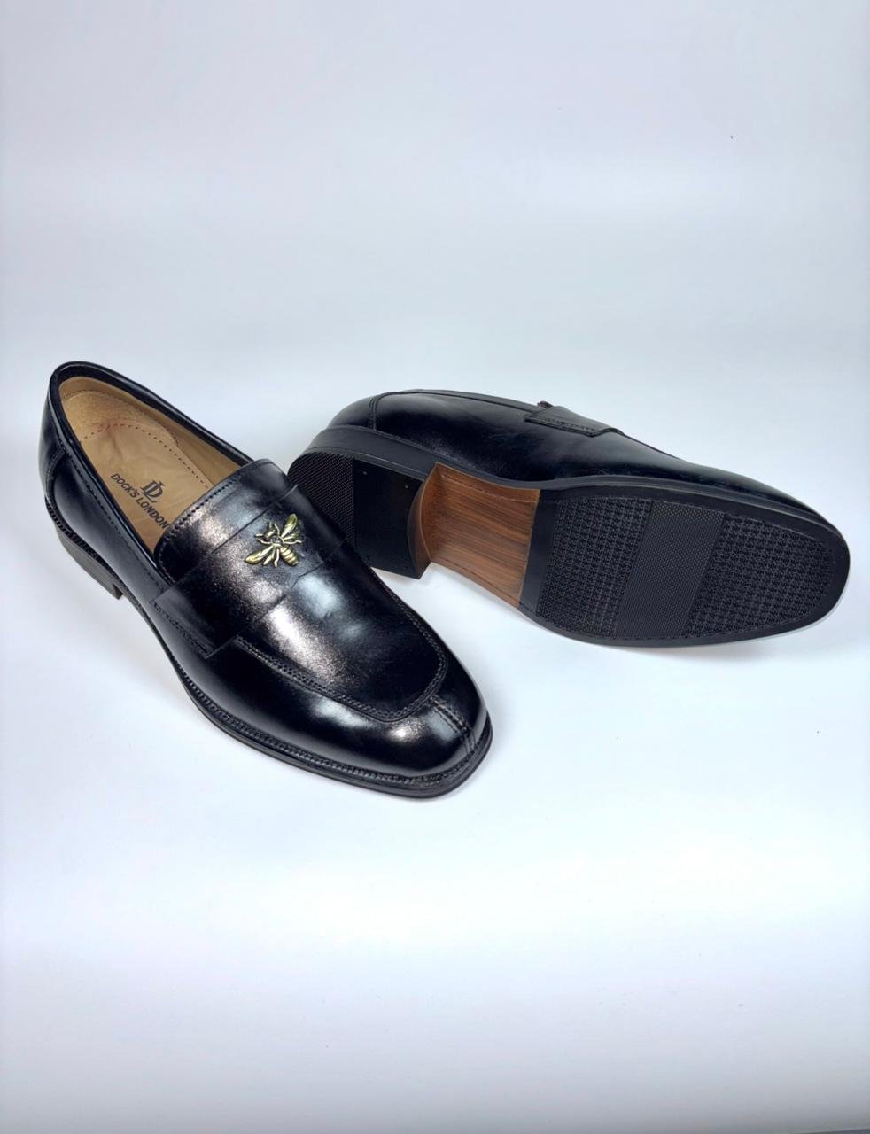 Premium Leather Formal Loafers Makkhi – Black