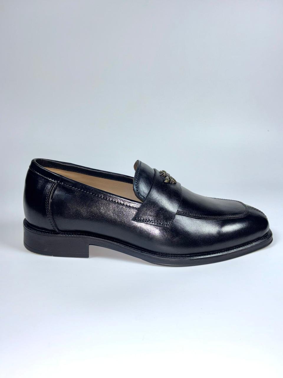Premium Leather Formal Loafers Makkhi – Black - Image 2